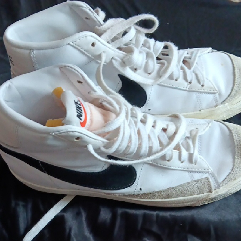 Nike White and Black High-Top Sneakers